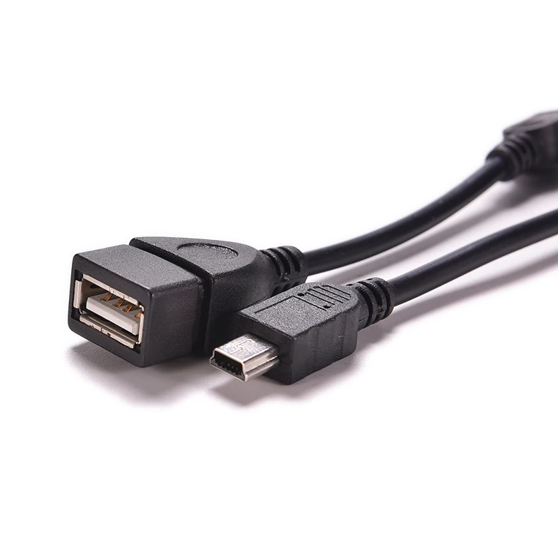 Black New 5pin Mini USB Male To USB 2.0 Type A Female OTG Host Adapter Cable OTG Cable For Cellphone Tablet MP3 MP4 Camera 10cm