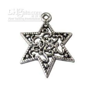 

1050pcs Tibetan silver floral star charms A10571