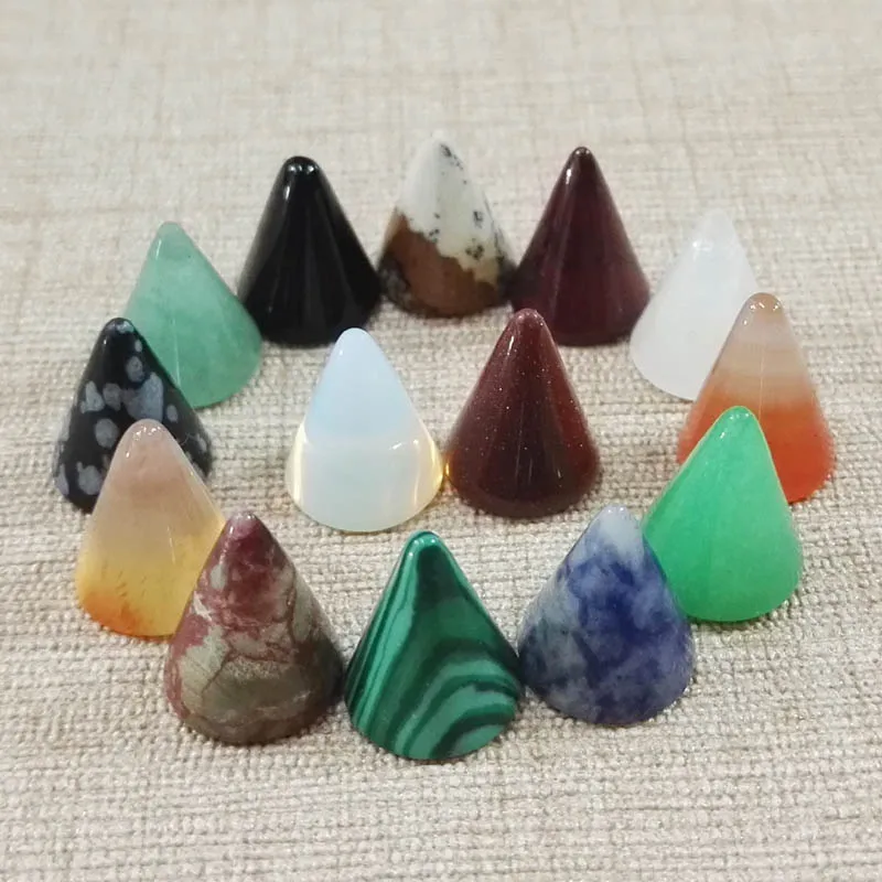 

Wholesale natural stone cone shape cab cabochon fashion assorted loose beads for jewelry Accessories 10x12mm 50pcs/lot free