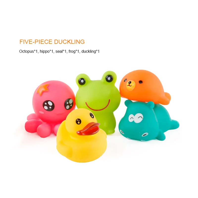 5pcs/Set Baby Bath Toys Animal Float Squeeze Sound Dabbling Rubber Water Spraying Shower Bathing Toys Gift For Kids Dropshipping