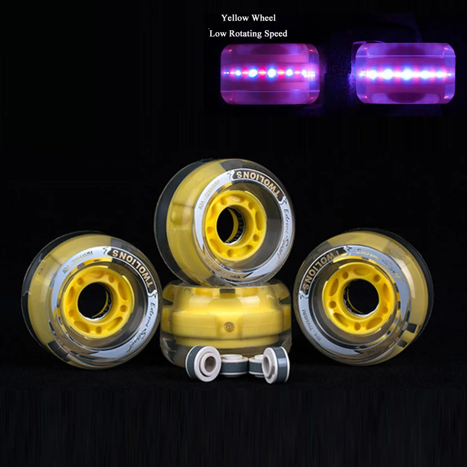 72*44mm Freeline Skates Wheels With Led 82A High Quality Drift Skate Rodas PU LongBoard Ruedas High-rebound Wheel 4 Pcs/Set K012