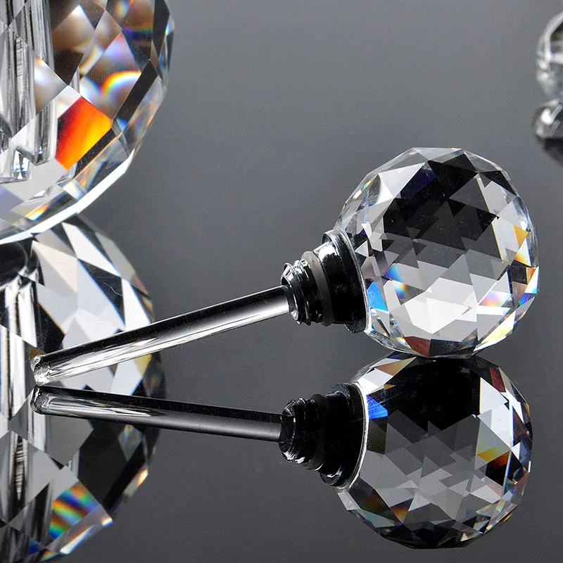 H&D 10ml Crystal Art Deco Vintage Style Perfume Bottles Clear Round Luxury Empty Glass Refillable Container Xmas Gift Wholesale