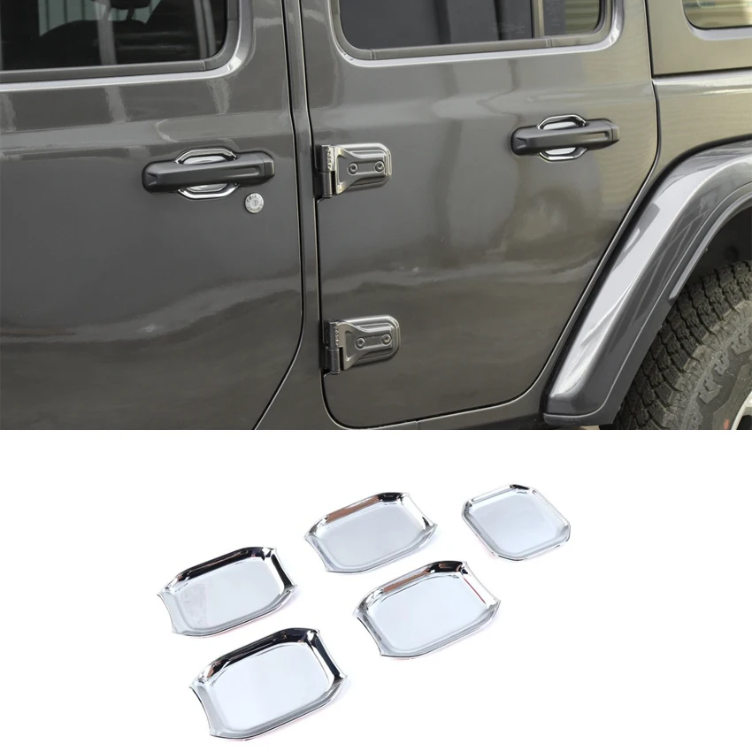 

JXKaFa For Jeep Wrangler JL 2018+ 4 Doors Car Door Handle+Trunk Door Handle Bowl Cover Stickers Exterior Car Accessories 5Pcs