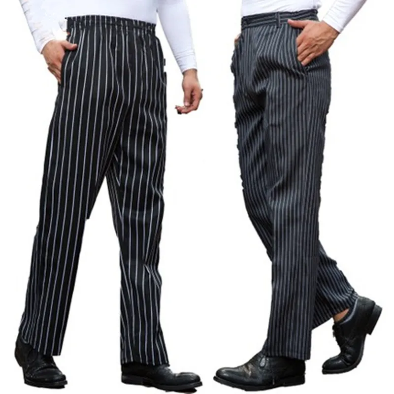 Pantalon de Chef d'automne et d'hiver pour hommes, 6 types, salopette zèbre, rayé, à carreaux, nouvelle collection