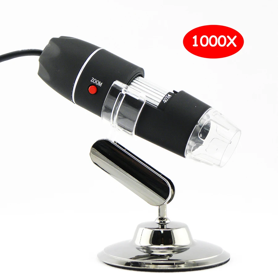 1000X HD digital USB microscope electronic microscope Camera video microscopeUSB  Magnifier +calibration ruler 8 LED lights