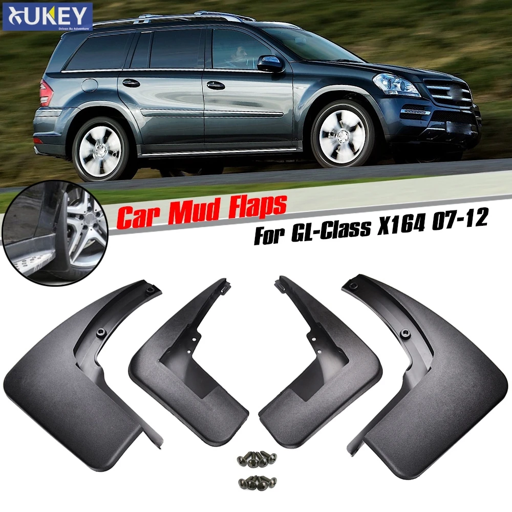 Accessories Set Molded Mud Flap Flaps For Benz GL Class X164 GL450 GL350 2007-2012 Mudflaps Splash Guards 2011 2010 2009 2008