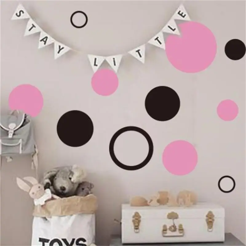 30pcs 3-15cm Cartoon Polka Circle Wall Sticker For Kids Rooms Bedroom Decoration Art Mural Little Dots Round Poster Vinyl Decals