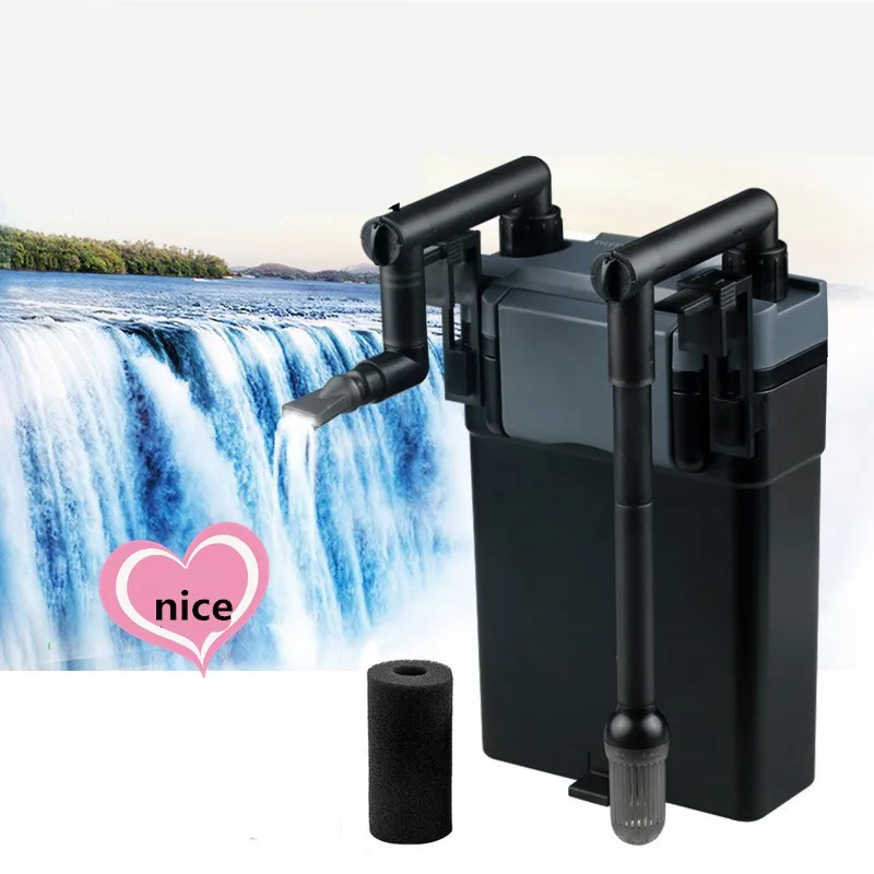 

External hang on power filter quiet silence aquarium fish water plant tank replace cartridge.Fish tank biochemical filter