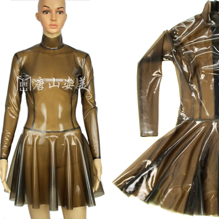 Transparent Latex Dress Sexy Latex dress back zip