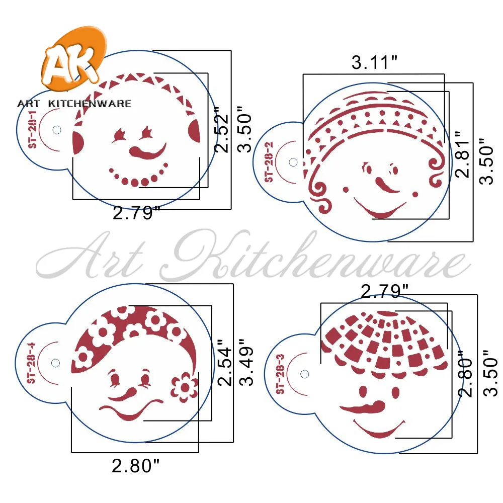 Snowkids Cookie Stencils, Cupcakes Stencil,Sugarcraft Fondant Cake Decoration Tools Christmas Decoration Supplies ST-28