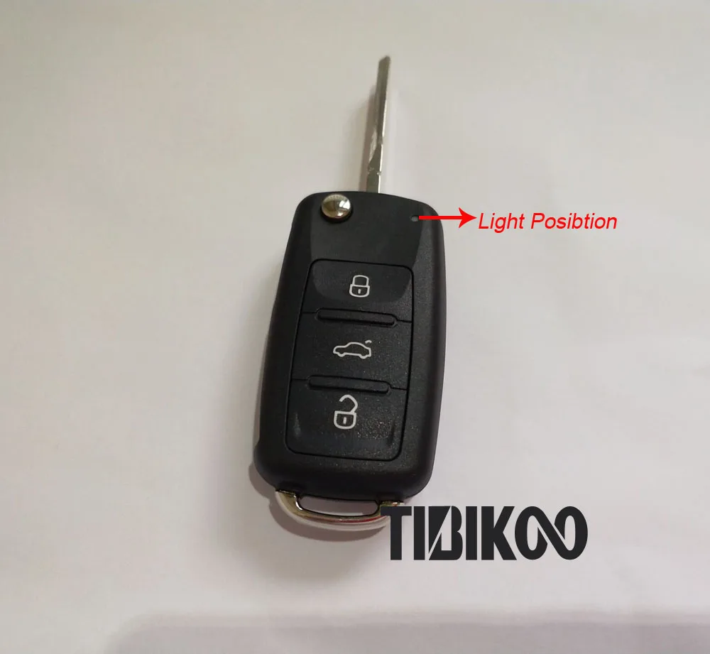 202AD Folding Flip Remote Key Shell Case For New Skoda Octavia Elite Superb