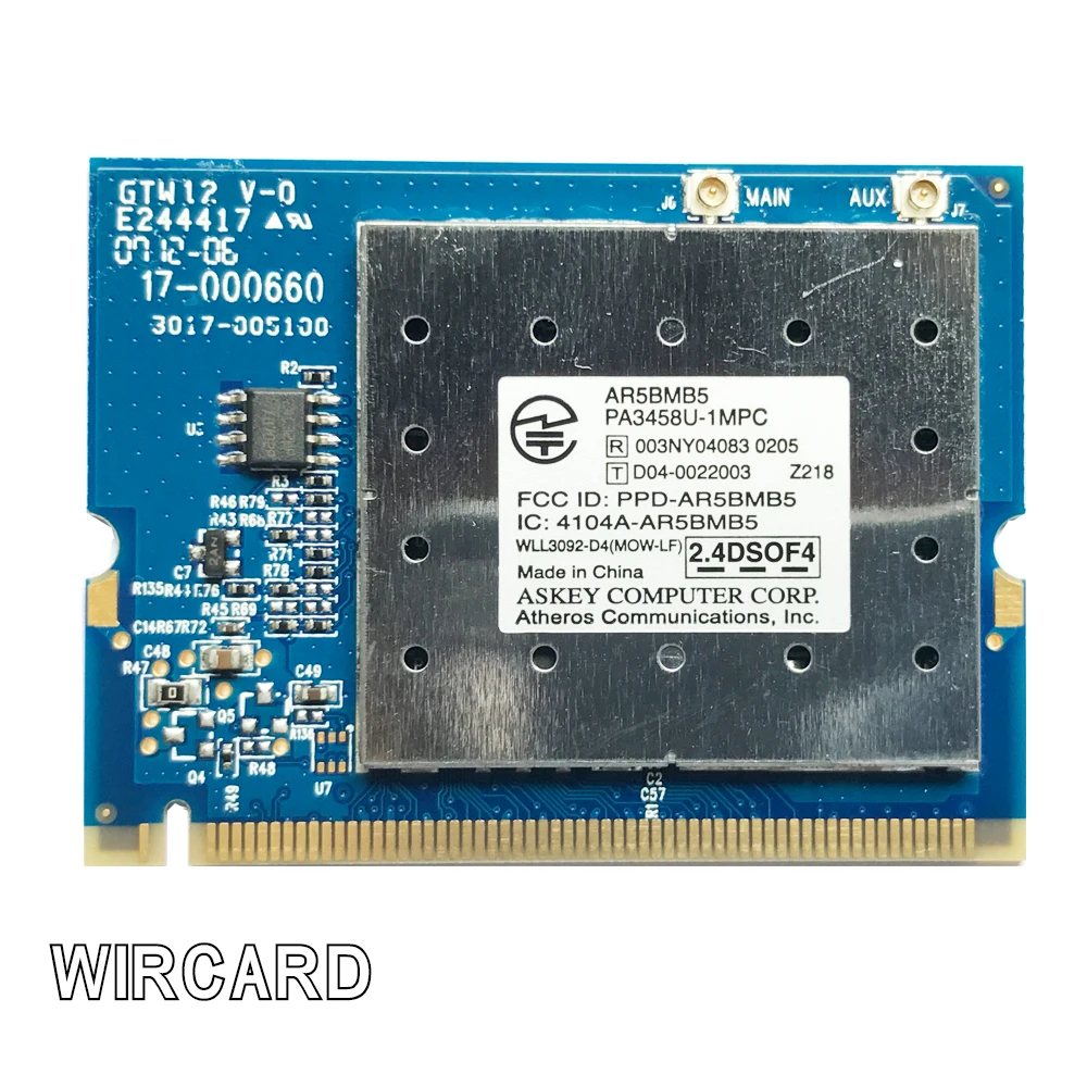 

WIRCARD For AR5BMB5 AR5005GS 802.11B/G PCI Module WIFI Card