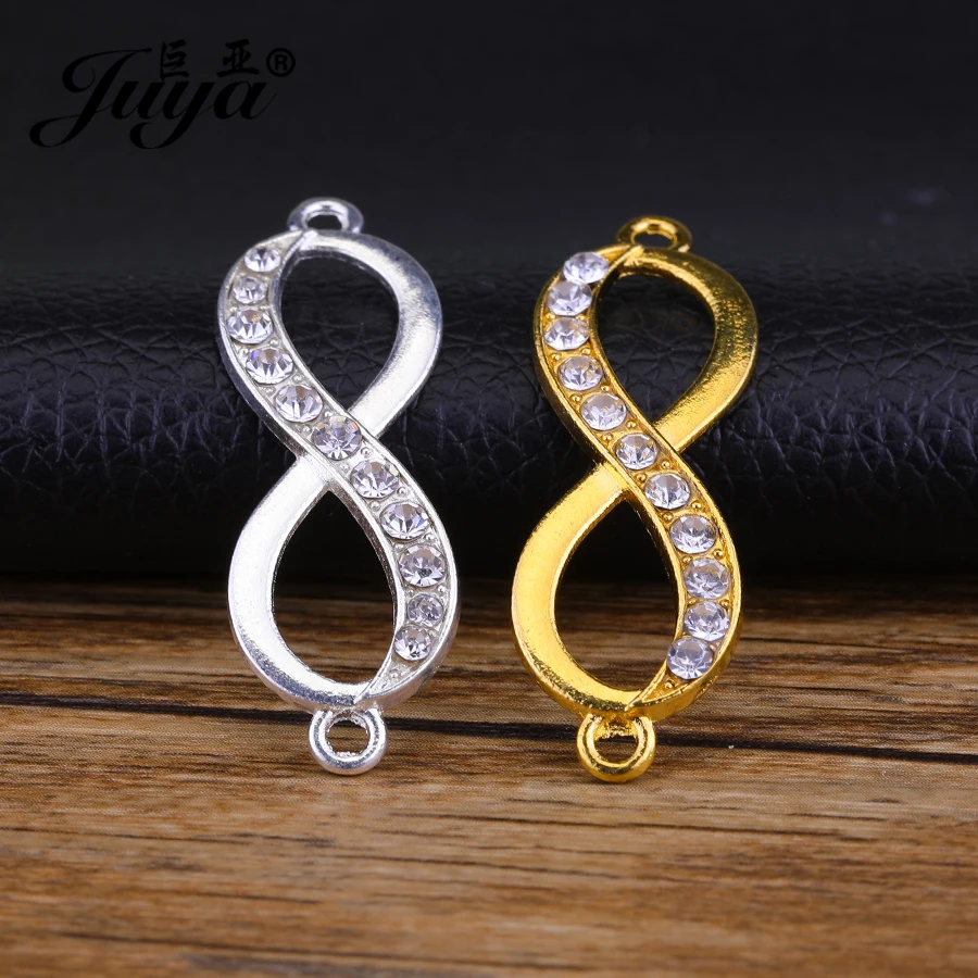 10 Stück verschiedene Unendlichkeits-Kristall-Charms-Anschlüsse für Schmuckherstellung, DIY-Armband, Halskette, Schmuckzubehör, Bastelzubehör – Detail 12