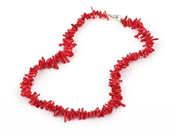 Beautiful Strand Red Coral Necklace with Lobster Claw Clasp Length 46cm