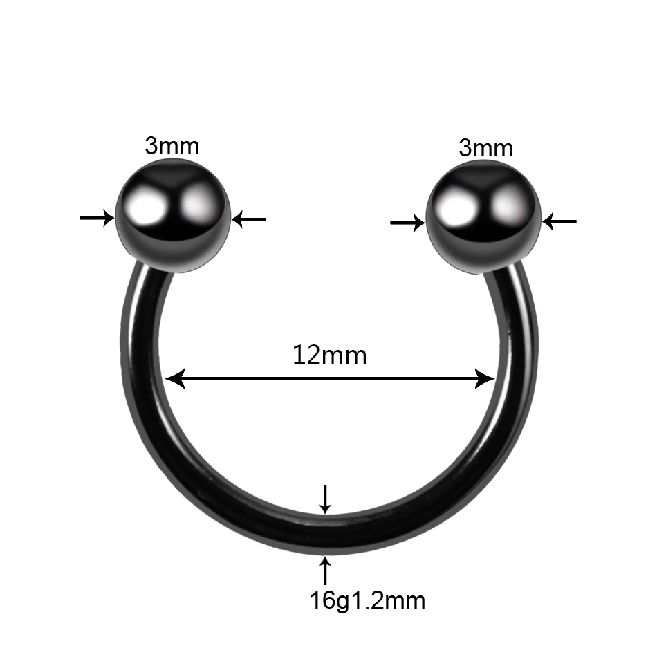 1PC G23 Titanium Nose Ring Circular Barbell Piercing Lip Horseshoe Rings Nose Hoop Stud Cartilage Earring Body Jewelry