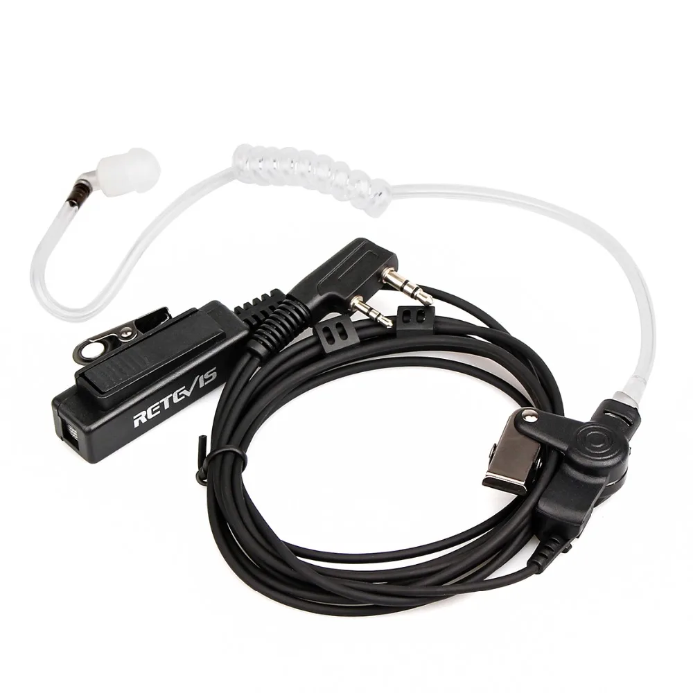 Big Size PTT 2Pin Mic Earpiece Headset For Kenwood Retevis H777 RT5R RT5 RT7 RT22 For Baofeng UV5R Quansheng UV K5 UV K6 Radios