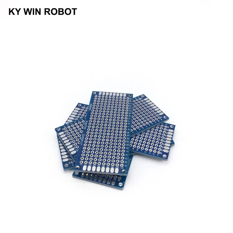 Imagen 6: 5 uds 3x7cm 30x70mm azul doble cara prototipo PCB placa de circuito impreso Universal Protoboard para Arduino