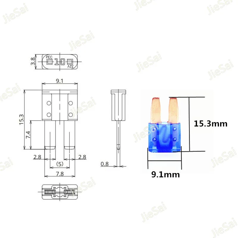 Fusíveis automotivos para Ford novo Focus, Mondeo, esquivar o jipe, Micro2, ATR, automóvel, 5A, 7.5A, 10A, 15A, 20A, 25A, 30A, grupo 14 PCes