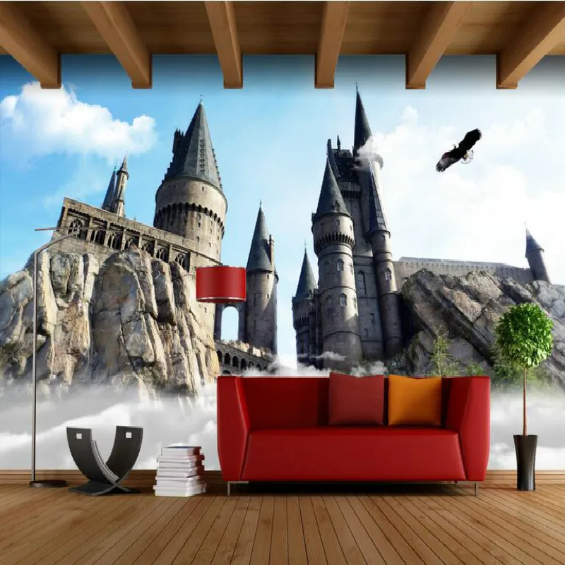 

Retro nostalgia European American ancient castle large murals 3D wallpaper living room bedroom 3D wallpaper painting TV