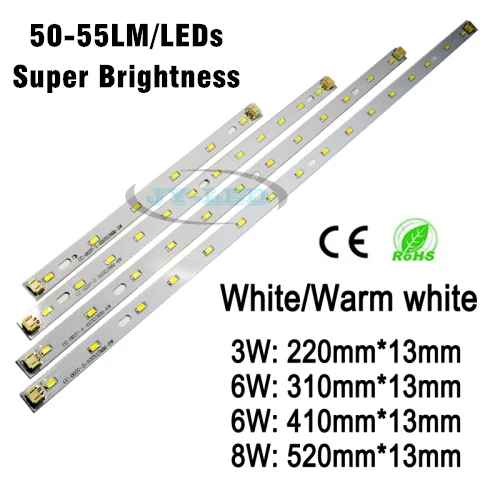 

5730SMD LED Tube Light Panel, 3W 6W 8W LED Strip Lamp Plate 100-110LM/W Super Brightness With Cable connector