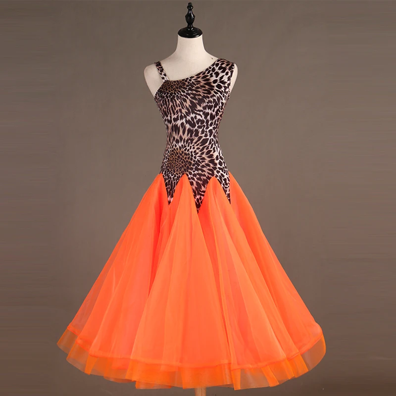 

oversize orange ballroom dance competition dresses women ballroom dress standard dance dresses waltz dress dance wear