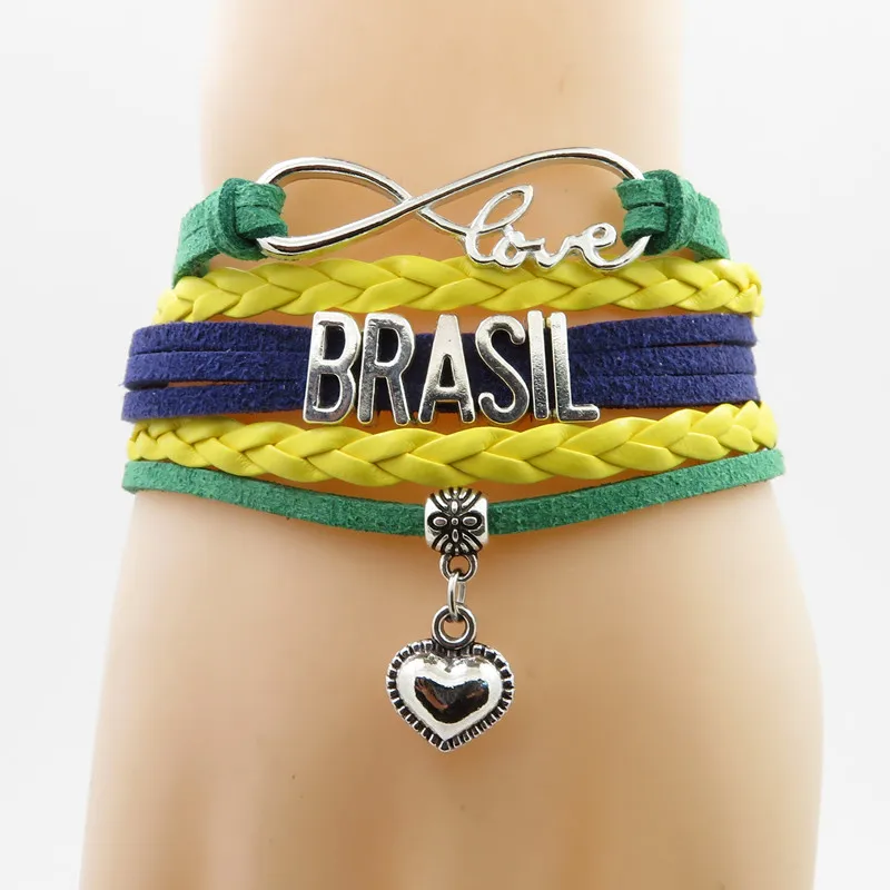 Love Brasil Bracelet Fashion Brasil Women And Men Wrap Leather Bracelets & Bangles Gift