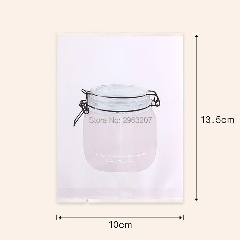 1000pcs Mason Jar Shaped Food Container Plastic Bag Clear Bottle Storage Plastic Bag for Candy Flower Tea Snacks Coffee