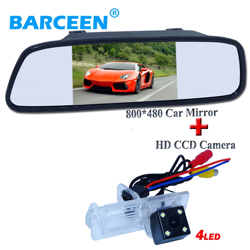 

Sunvisor placement car parking mirror 5"+led car rearview camera for Renault Fluence/Dacia Duster/Megane 3/ for Nissan Terrano