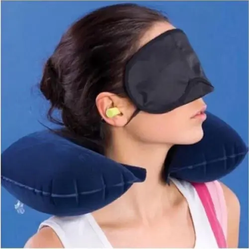 Foldable U shaped Neck Support Pillow Inflatable Cushion Travel Air Plane Sleep