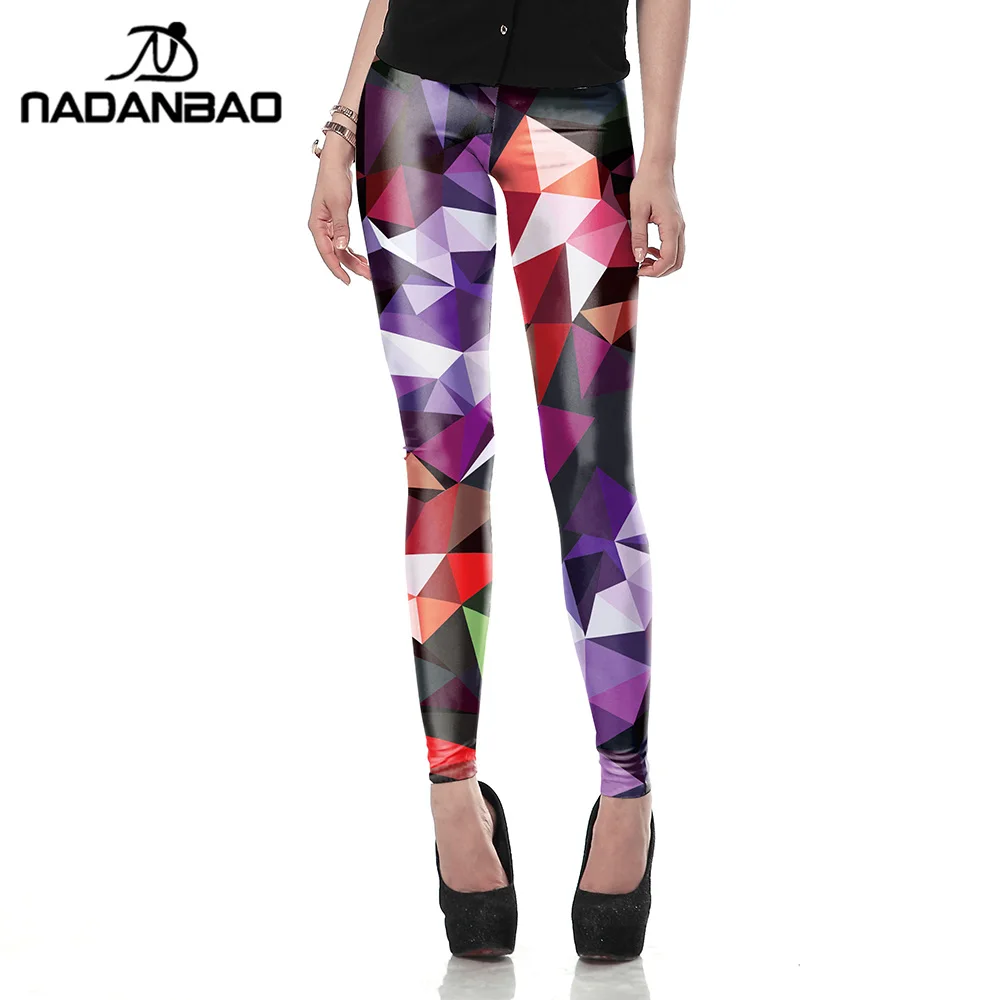 NADANBAO-mallas con estampado 3D para mujer, leggings de color fluorescente, pantalones, novedad