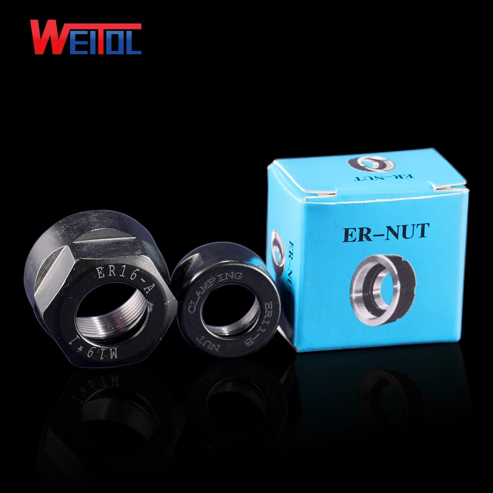 WeiTol 1 pcs/lot CNC Collet Chuck Repair Parts High Speed ER11 ER16 ER20 ER25 ER32 Clamping Hex Nuts