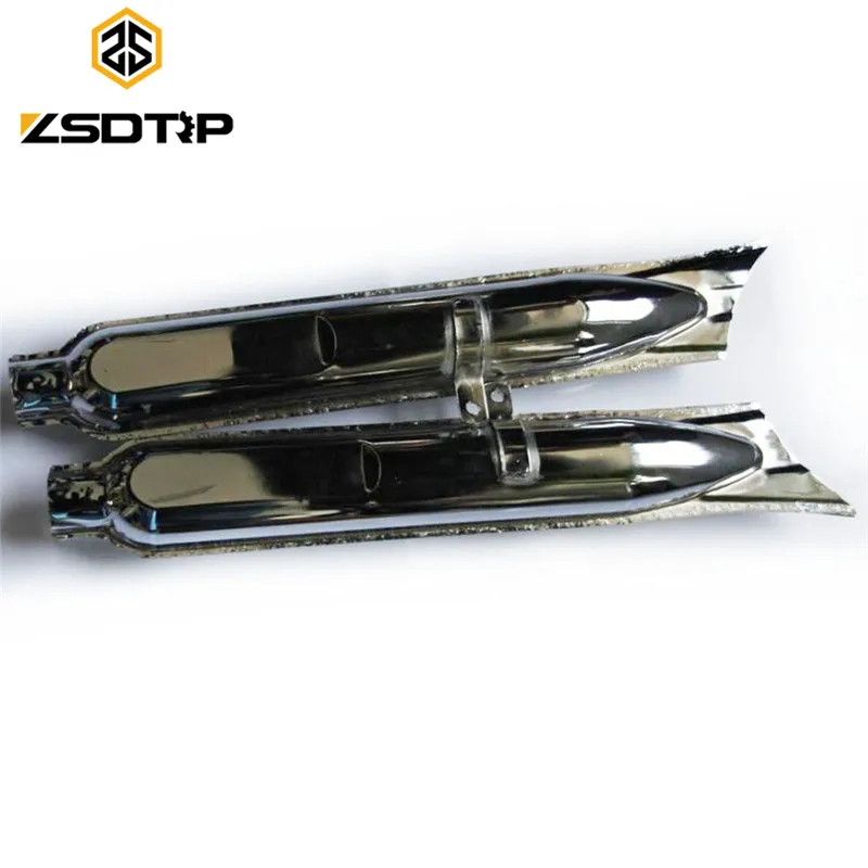 

ZSDTRP 1Pair KC750 Muffler Fishtail type case for BMW R12 M1 M72 KC750 Steel fish tail mufflers chrome or black rear muffler