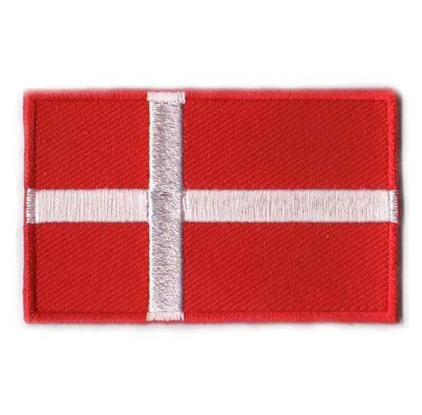 Denmark Country Cloth Patches/Embroidery Patch Made by Twill with Flat Broder and Iron On Backing free shipping by Post