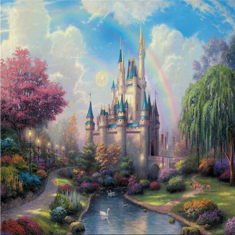 

beibehang bedroom living room TV wall background fantasy castle entrance Children's room kids wall decor photo wallpaper