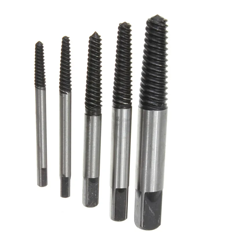 5Pcs M3-M18 Steel Broken Speed Out Damaged Screw Extractor Drill Bit Guide Set Broken Bolt Remover Set