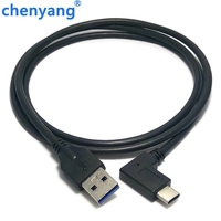 1m 3ft High speed 10Gbps USB 3.0 type A male to reversible USB 3.1 type-c USB3.1 type c 90 degree angle design male cable USB-C