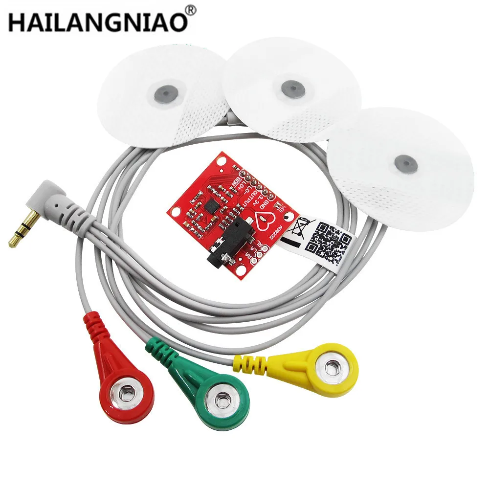 5 เซ็ต/ล็อต Ecg โมดูล AD8232 ecg วัดชีพจรหัวใจ ecg การตรวจสอบเซนเซอร์โมดูลชุด