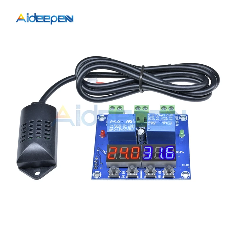 XH-M452 Thermostat Temperature Humidity Control Thermometer Hygrometer Controller Module DC 12V LED Digital Display Dual Output