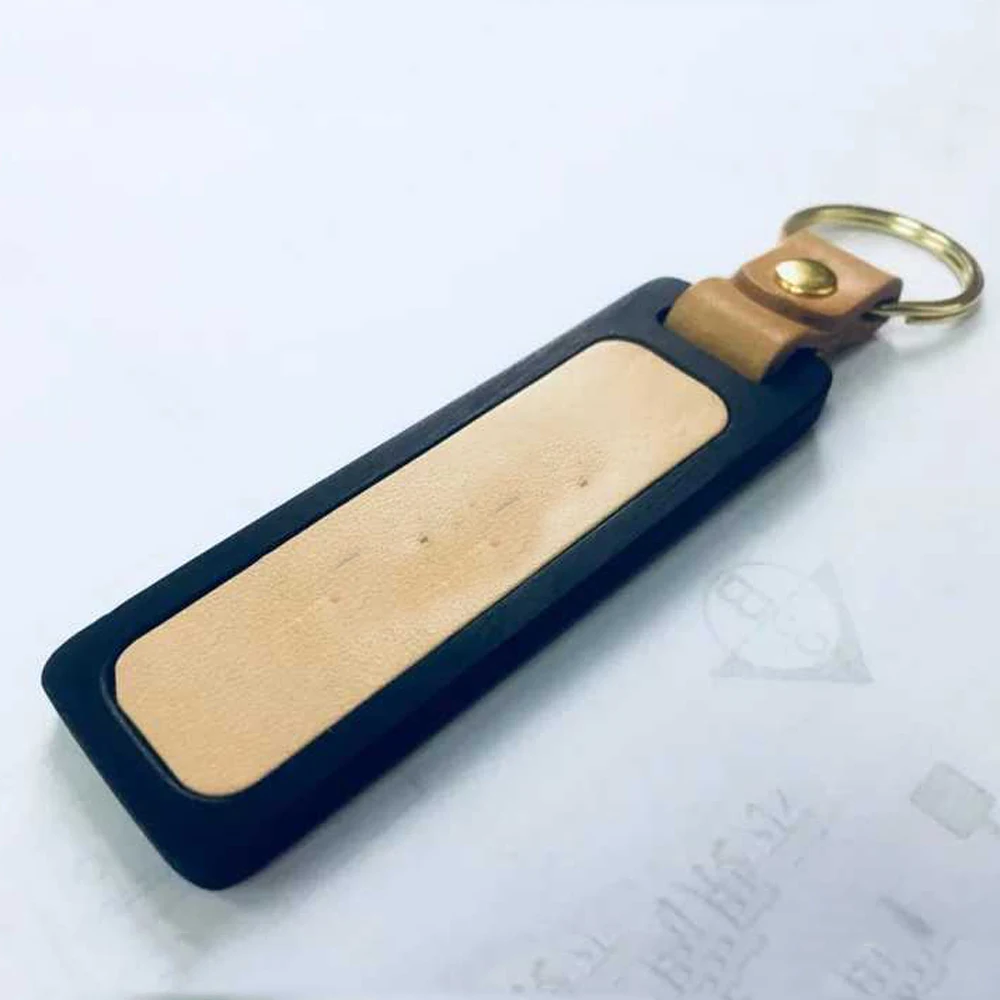 DIY leather craft name stamping inlay car key ring die cutting knife mould hand punch tool template 80x24mm