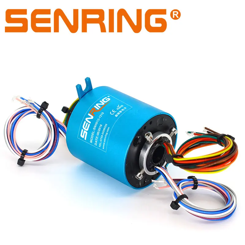 

Electrical Slip Ring Hole Size 12.7mm OD56mm Through Bore Slipring Current Signal Tramsmission for Rotation Application