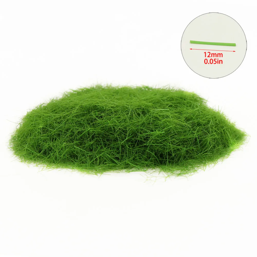 One bottle 35g 12mm Static Grass Powder Turf Flock Lawn Nylon Green Yellow CFA4