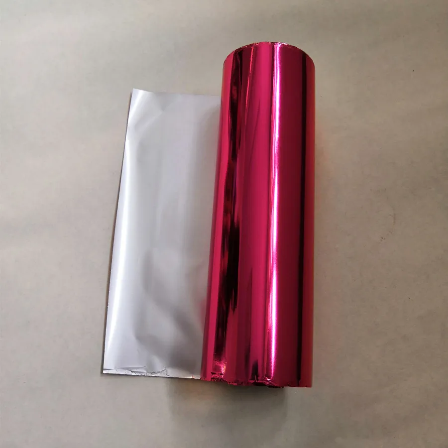 Hot stamping foil metallic light red color 811 hot press on paper card or plastic stamping foil heat stamping film 21cm x 120m