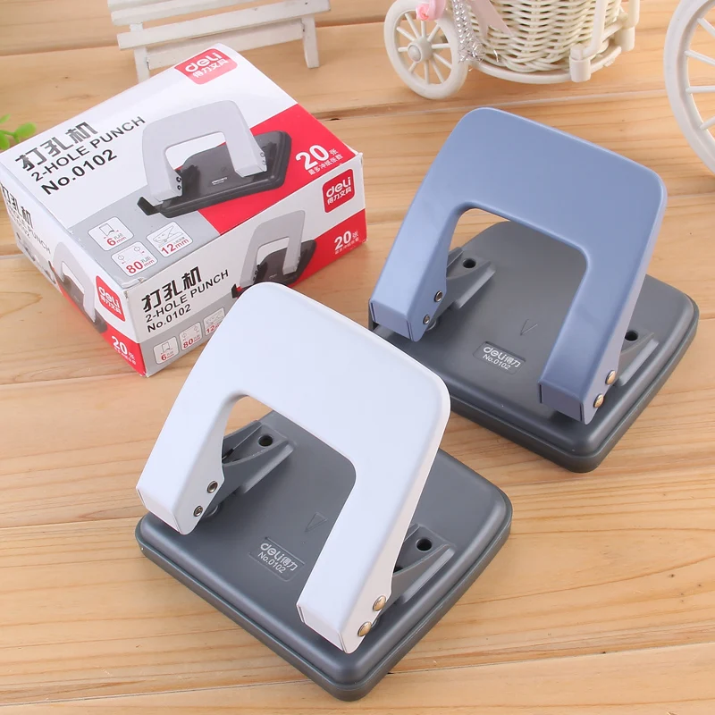 New metal Binding Manual Two Holes Hole Punch 20 sheets hand Paper Scrapbooking Cutter stationery Office School Supplies