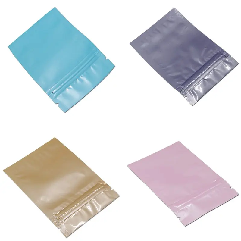 

Wholesale Price 1000Pcs Shining Multi-colors Aluminum Foil Ziplock Bag Coffee Spice Package Bag Food Organizer Pouch Smellproof