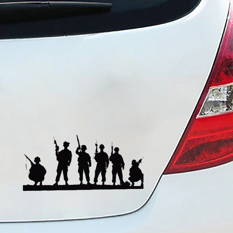 QYPF 13.5cm*6cm Car Styling Army Shooting Stylish Funny Car Window Car Stickers S2-0120