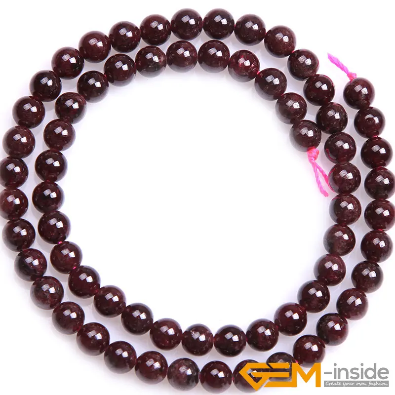 Natural Gems Stone Dark Red Garnet Round Beads For Jewelry Making Strand 15 \