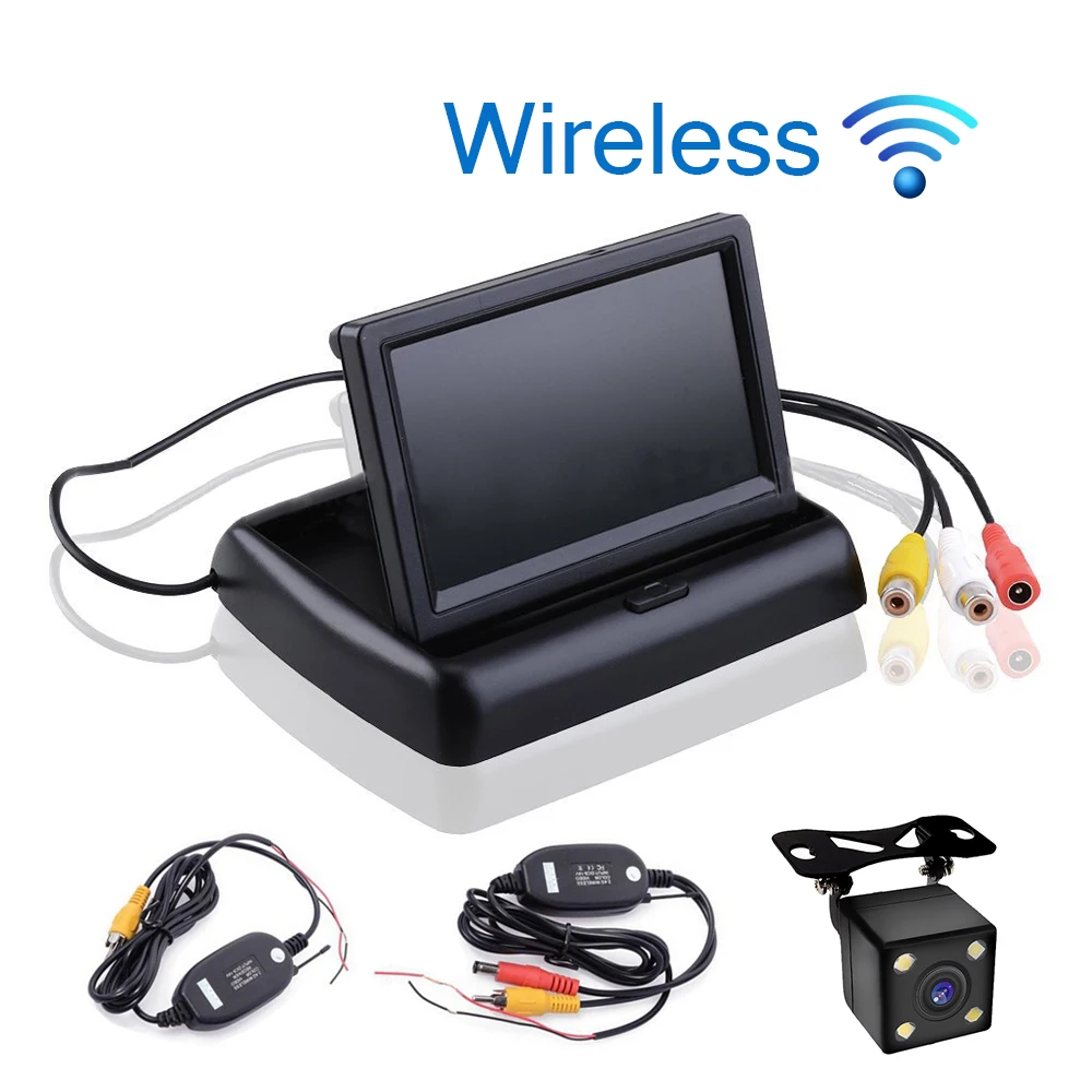 Car Styling Wireless 4.3 inch TFT LCD Screen Car Monitor Display for Rear View Reverse Backup Camera Car TV Display Wifi