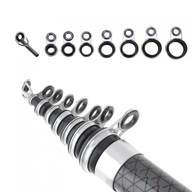 8 ピース/ロット混合サイズ 6 × 5 6 7 8 9 10 11 ミリメートルロック伸縮海釣竿ガイドリング修理