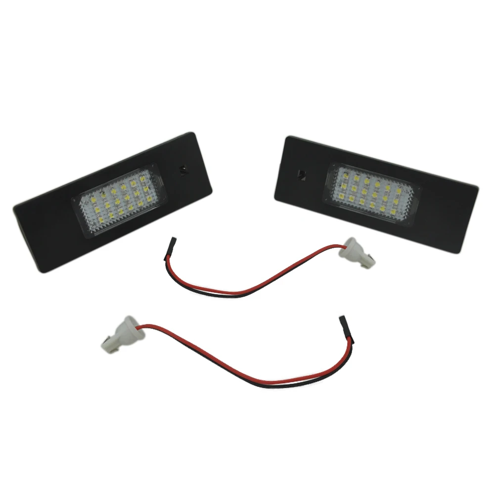 2x Car LED License Plate Lights Direct Fit for BMW E63 E64 E81 E85 E87 650i M6 Z4 Error Free 24-SMD