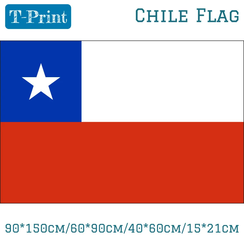 Bandera nacional de Chile de 3x5 pies 90*150cm 60*90cm 40*60cm para exteriores